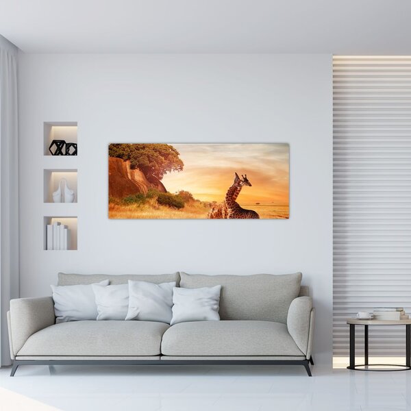 Kép - Zsiráfok Afrikában (120x50 cm)