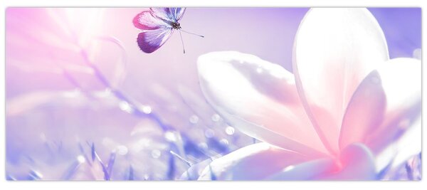Kép - Pillangó érkezése a virágra (120x50 cm)