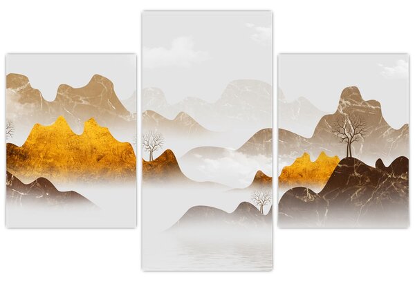 Kép - Hegyek a ködben (90x60 cm)