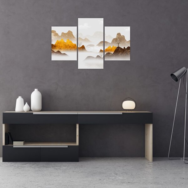 Kép - Hegyek a ködben (90x60 cm)