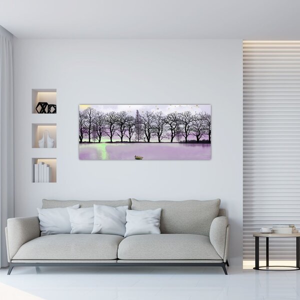 Kép - Bárkák a tavon (120x50 cm)