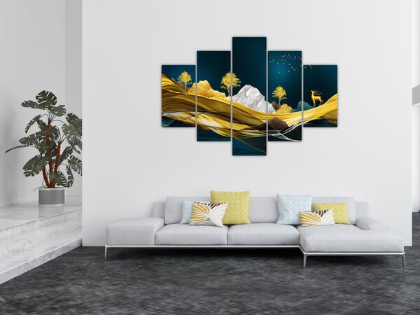 Kép - Szarvas a tájban (150x105 cm)