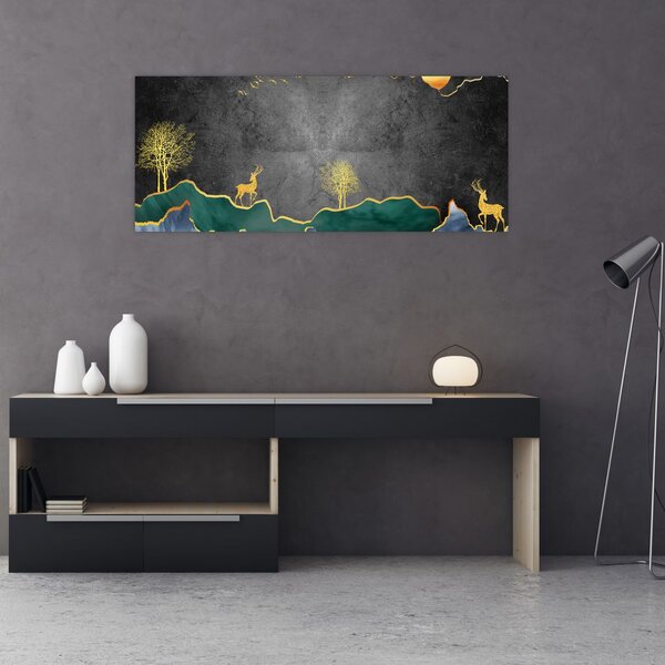Kép - Hegyi táj (120x50 cm)