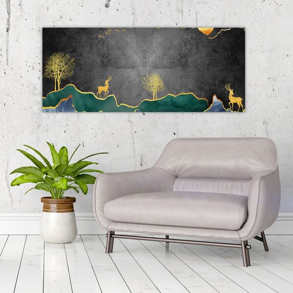 Kép - Hegyi táj (120x50 cm)