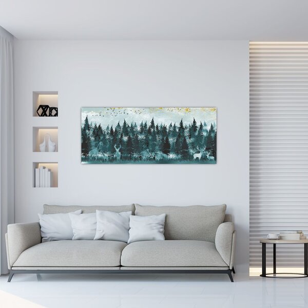 Kép - Állatok az erdőben (120x50 cm)