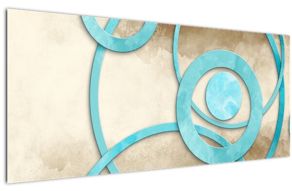 Kép - Kék körök akvarell (120x50 cm)