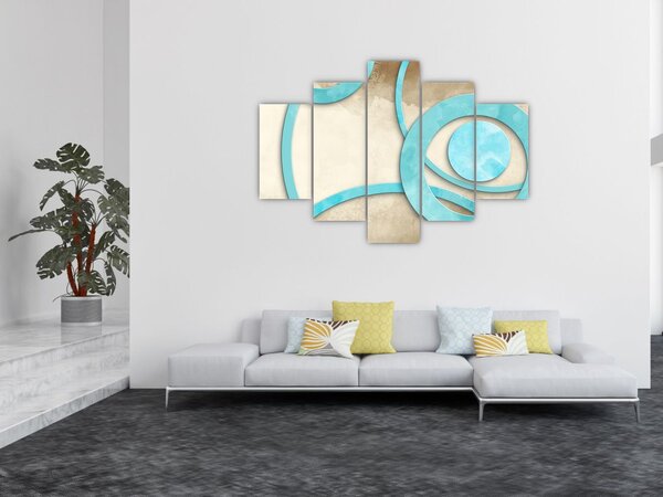 Kép - Kék körök akvarell (150x105 cm)