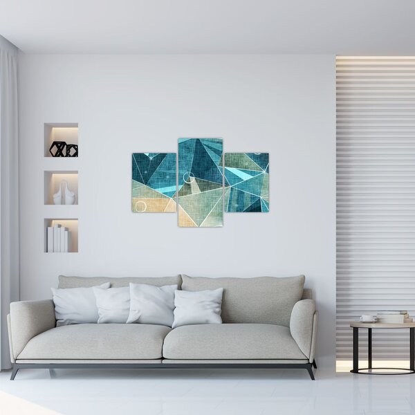 Kép - Türkiz absztrakció (90x60 cm)
