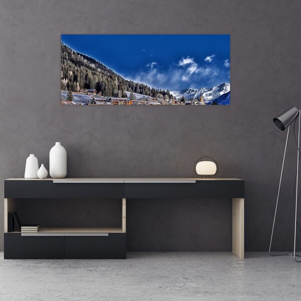 Kép - Hegyi város (120x50 cm)