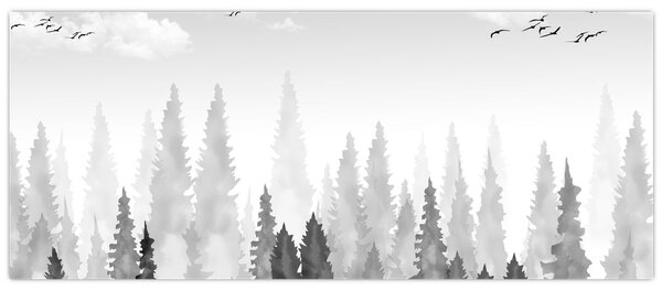 Kép - Erdei csúcsok (120x50 cm)