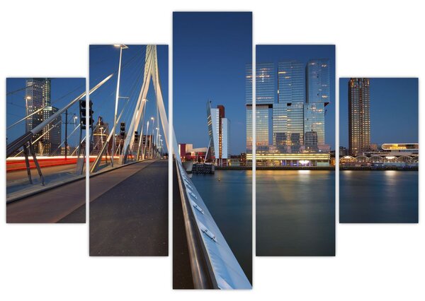 Kép - Alkonyat Rotterdamban, Hollandia (150x105 cm)