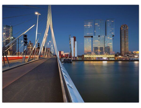 Kép - Alkonyat Rotterdamban, Hollandia (70x50 cm)