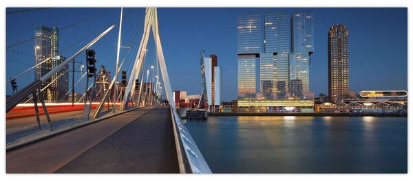 Kép - Alkonyat Rotterdamban, Hollandia (120x50 cm)