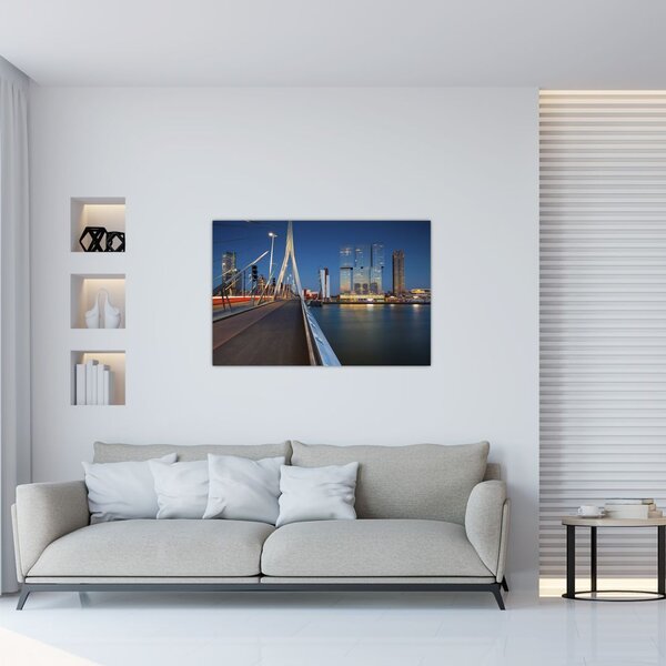 Kép - Alkonyat Rotterdamban, Hollandia (90x60 cm)