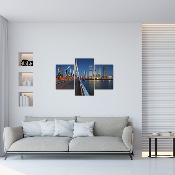 Kép - Alkonyat Rotterdamban, Hollandia (90x60 cm)