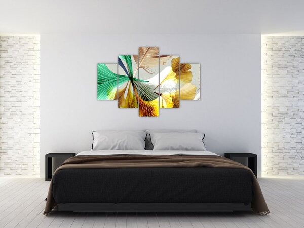 Kép - Levelek tollal (150x105 cm)