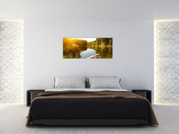 Kép - Tó az erdőnél (120x50 cm)