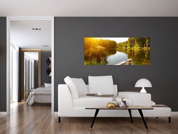 Kép - Tó az erdőnél (120x50 cm)