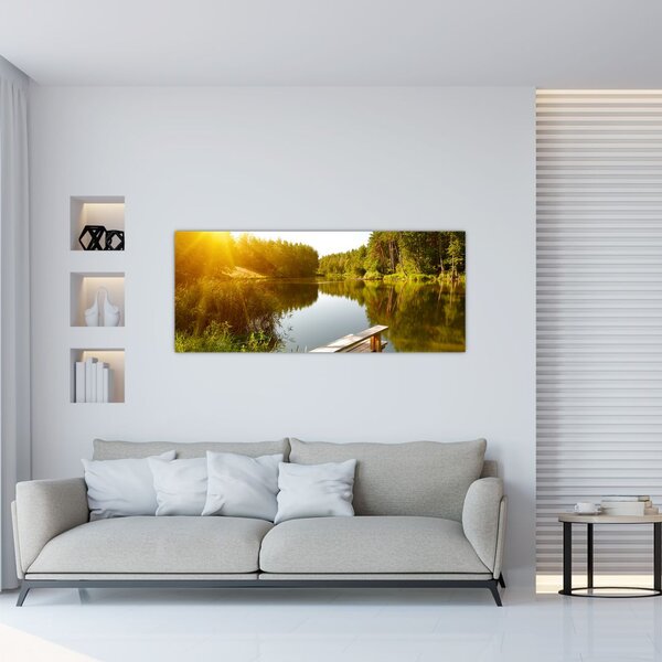 Kép - Tó az erdőnél (120x50 cm)