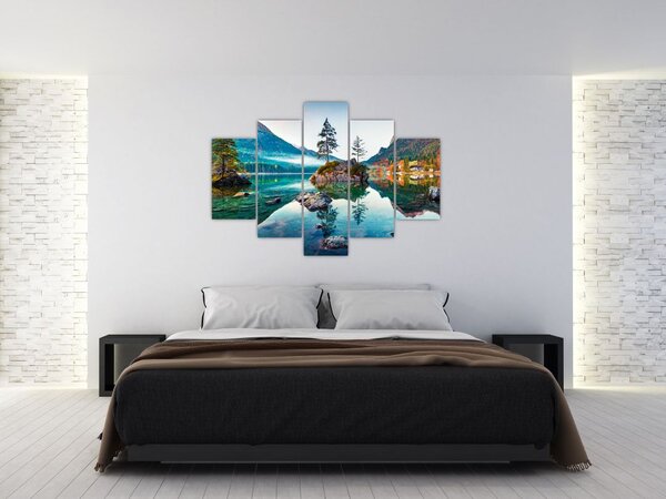 Kép - Lake Hintersee, Bajor - Alpok, Ausztria (150x105 cm)