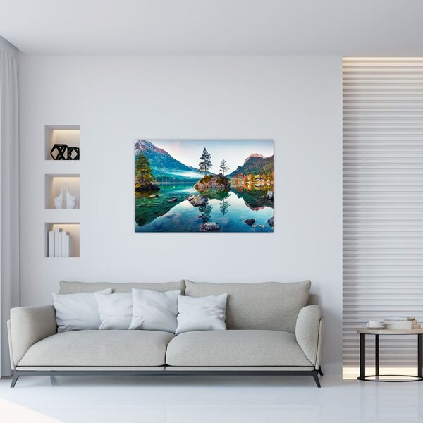 Kép - Lake Hintersee, Bajor - Alpok, Ausztria (90x60 cm)