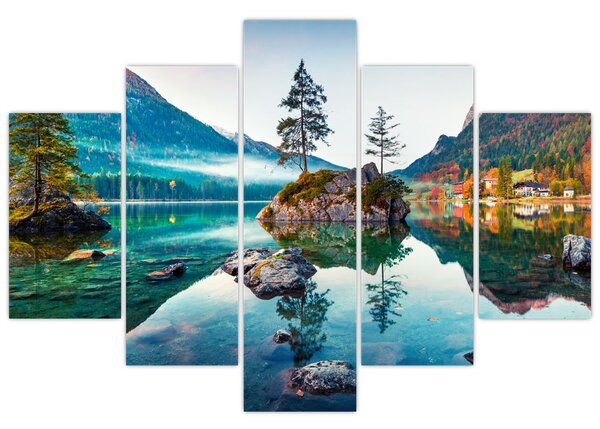 Kép - Lake Hintersee, Bajor - Alpok, Ausztria (150x105 cm)