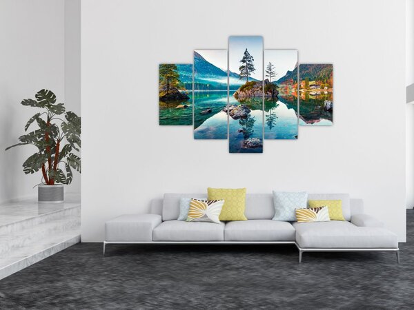 Kép - Lake Hintersee, Bajor - Alpok, Ausztria (150x105 cm)