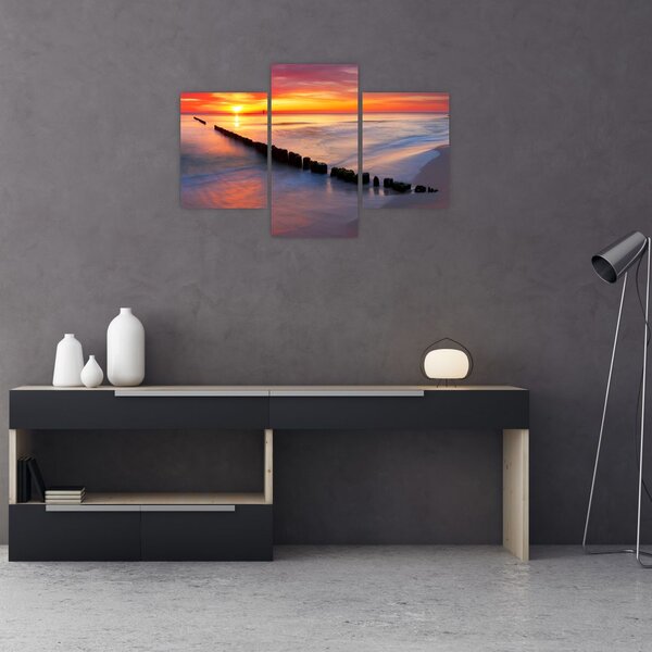 Kép - Naplemente, Balti tenger, Lengyelország (90x60 cm)
