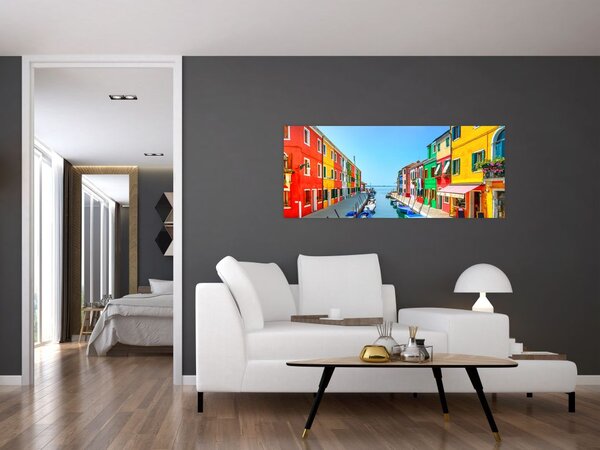 Kép - Burano sziget, Velence, Olaszország (120x50 cm)