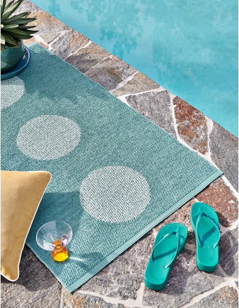 Türkiz kültéri-beltéri szőnyeg 70x50 cm Vera Pop Jade – Pappelina