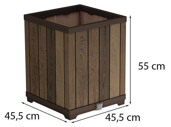 Deco szögletes magasított műanyag virágláda 74 L