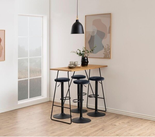 Szürke kárpitozott állítható magasságú bárszék (ülésmagasság 62 cm) Finch – Actona