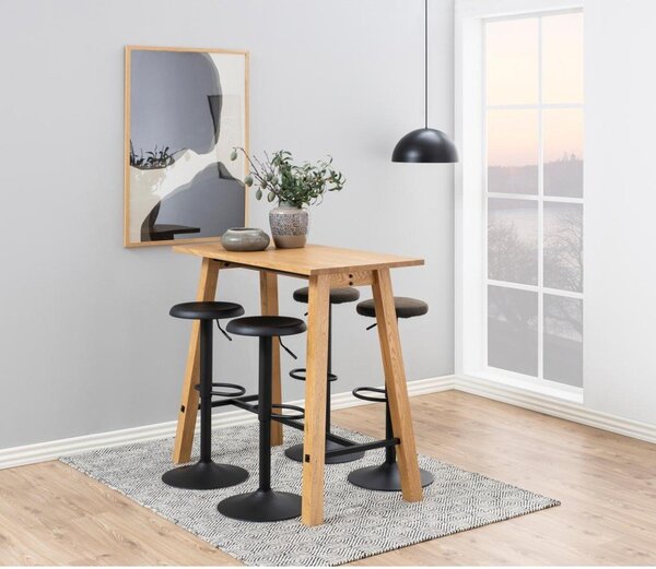 Fekete fém állítható magasságú bárszék (ülésmagasság 59 cm) Finch – Actona