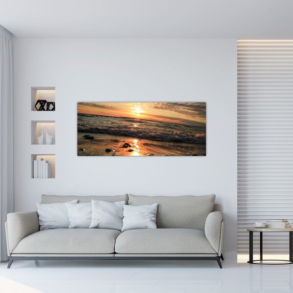 Kép - Naplemente az óceán mellett (120x50 cm)