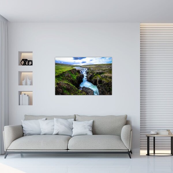 Egy kép a vízesésről a sziklák között (90x60 cm)