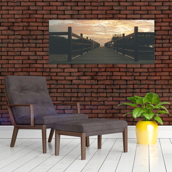 Egy fa móló képe a tó felett (120x50 cm)