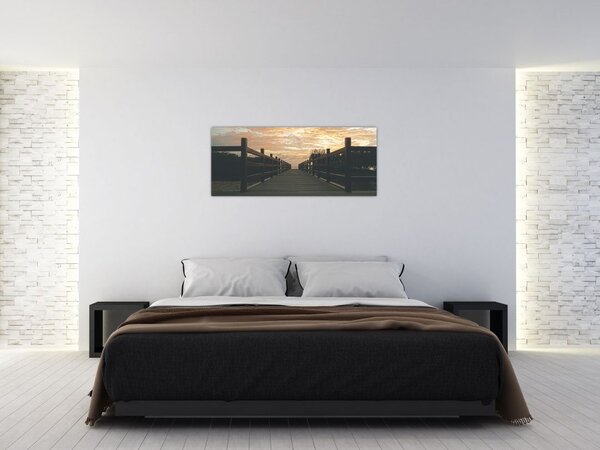 Egy fa móló képe a tó felett (120x50 cm)