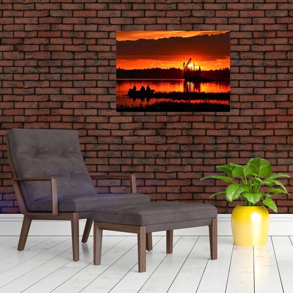 Kép - Halászok a tavon (70x50 cm)