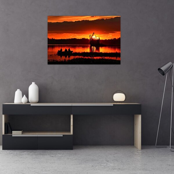 Kép - Halászok a tavon (90x60 cm)
