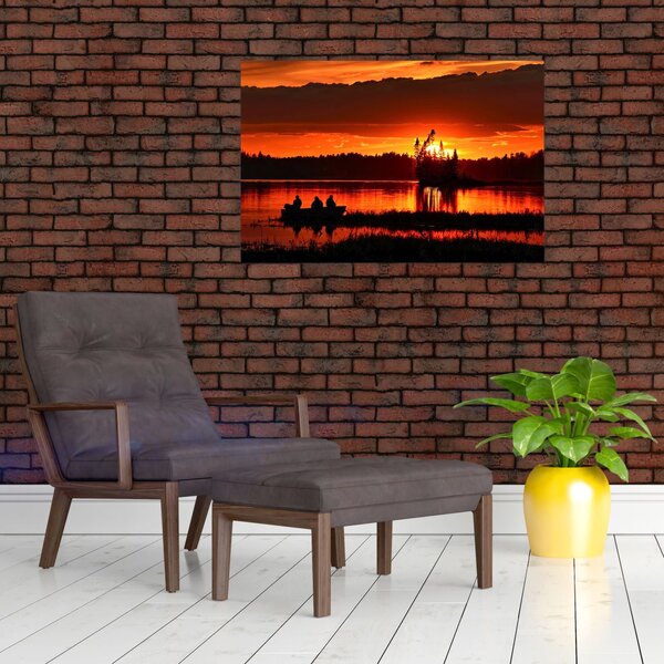 Kép - Halászok a tavon (90x60 cm)