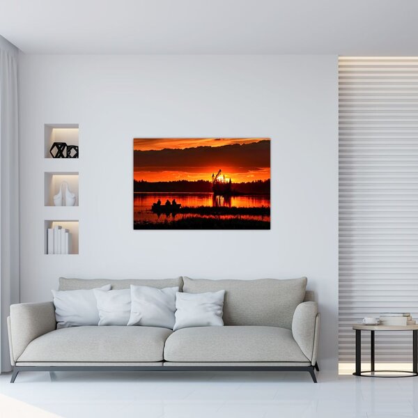 Kép - Halászok a tavon (90x60 cm)