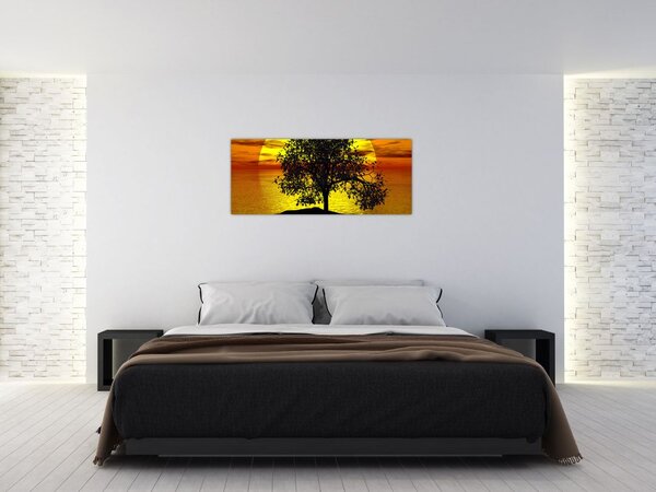 Egy fa sziluettjének képe (120x50 cm)