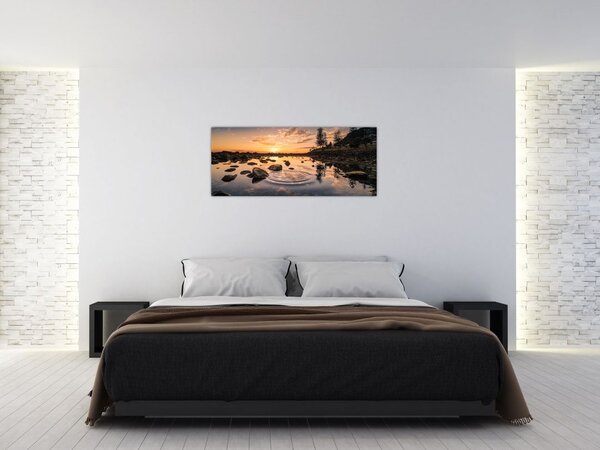 A vízfelület képe naplementekor (120x50 cm)