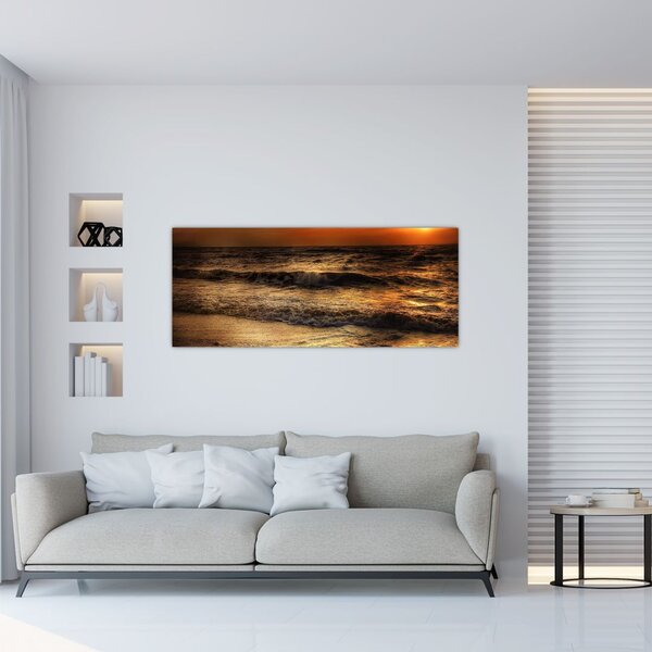 Kép - Hullámok a parton (120x50 cm)