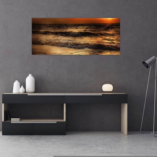 Kép - Hullámok a parton (120x50 cm)