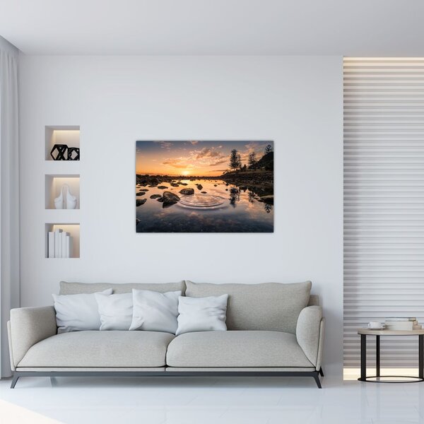 A vízfelület képe naplementekor (90x60 cm)