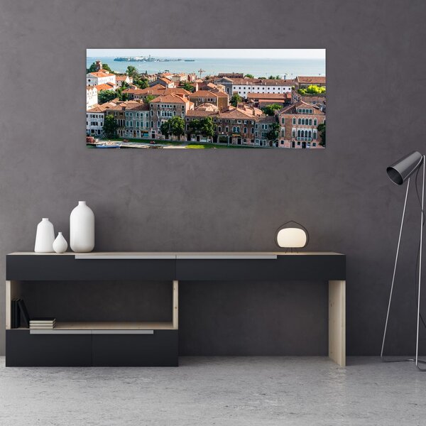 Kép - Légi felvétel a városra (120x50 cm)