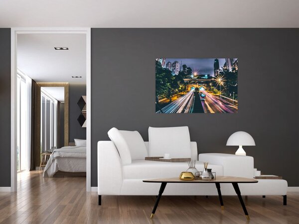 Egy éjszakai város képe (90x60 cm)