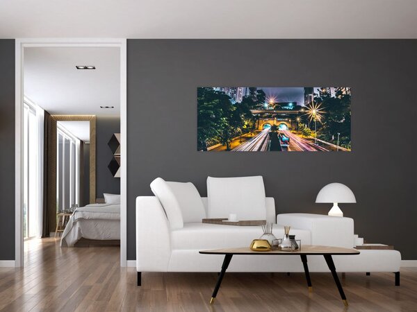 Egy éjszakai város képe (120x50 cm)