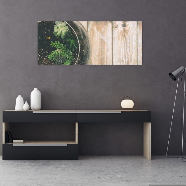 A pozsgás növények képe üvegben (120x50 cm)